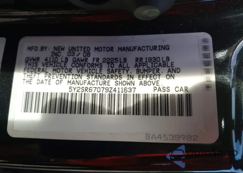 2009 Pontiac Vibe Gt из США, поврежденный, VIN 5Y2SR67079Z411637